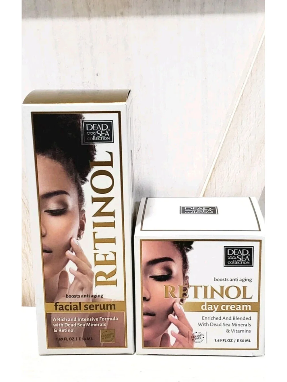 Dead Sea Collection Retinol Day Cream and Facial Serum  1.69 Fl Oz Set New!